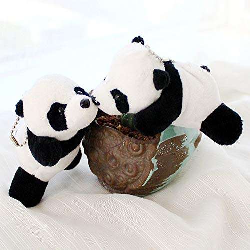 Oyov2L Keychain Pendant Cute Plush Toy Little Panda Hanging Keychain Key Holder Pendant Bag Ornament Plush Toys Christmas Decor Black White One Size 4