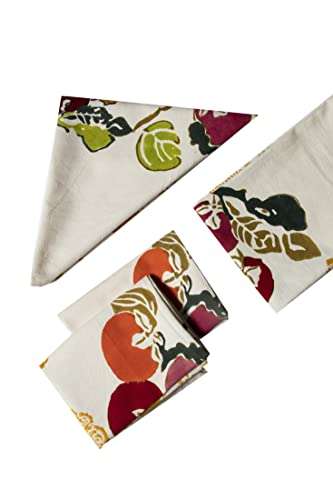 Contrast Living Rubina Hand Block Printed Kitchen Towel / Dish Towel / Hand Towel Multi Color Set of 3 Pcs 5