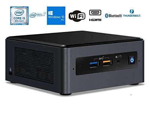 Intel NUC NUC8I5BEH Home and Business Desktop Black (Intel i5-8259U 4-Core, 64GB RAM, 1TB PCIe SSD + 1TB HDD (2.5), Intel Iris Plus 655, WiFi, Bluetooth, 1xHDMI, Win 10 Pro) with Hub 3
