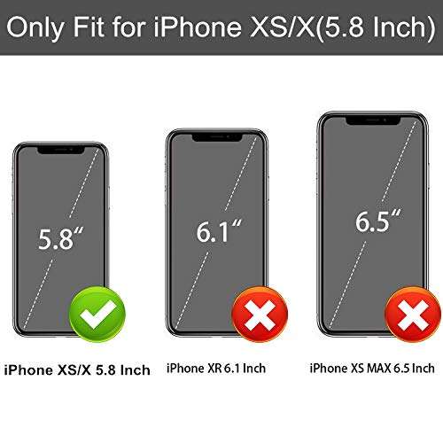 Coolden for iPhone Xs Wallet Case with Lanyard Crossbody Strap Credit Card Holder Slot Square Cover Protective Soft PU Leather Zipper Back Case for 5.8 inch iPhone Xs X 10 Rose Gold 5