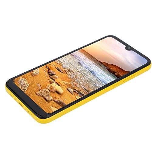 Mobile Phone, 500W 800W Camera 6.1in Smartphone for 11 2GB RAM 16GB ROM HD Water Droplets Screen for Office for Home(Yellow) 2
