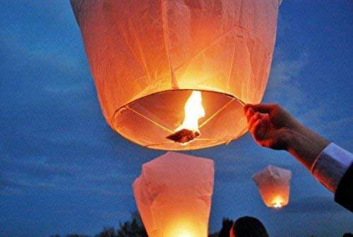 STYLISTY IND Paper Sky Lantern Lamp Light Hot Air Balloon for Special Occasions Flying Sky Light Lantern for Diwali Birthday Christmas(Multi Colour) - Pack of 10 Air Hot Balloon 3