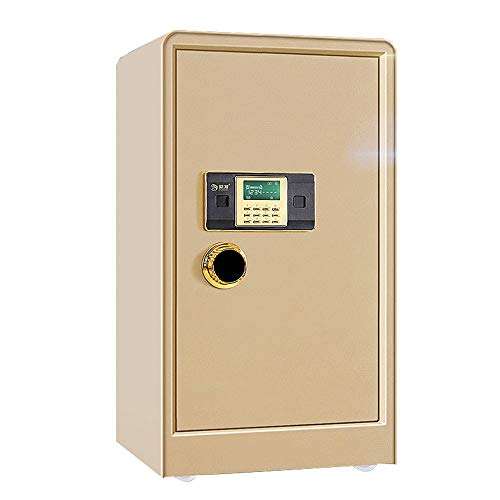 lqgpsx Large Security Safe Box, 60cm Steel Safe Box Strong Box with Digital Lock for Money Gun Jewelry Electronic Password for Office or Home Use, Gold 2