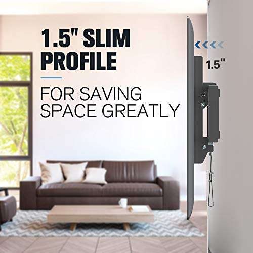 Mounting Dream TV Mount for Most 37-70 Inch TV, Universal Tilt TV Wall Mount Fit 16", 18", 24" Stud with Loading Capacity 132lbs, Max Vesa 600 x 400mm, Low Profile Flat Wall Mount Bracket MD2268-LK 4