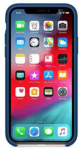 Grab N Go Liquid Silicone Soft Back Cover Case with Inner Velvety-Soft Lining for iPhone X/XS (Ocean Blue) 6