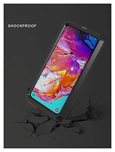 Phone case Gorrila Glass Waterproof Full Body Protective Case Fit for Samsung Galaxy A20 A30S A30 Case Shockproof Aluminum Metal Cover (Color : Red, Material : for Samsung A20) 4