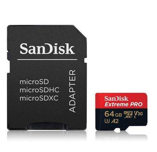 SanDisk Extreme Pro 64GB Micro SDXC Memory Card Works with Sony Cyber-Shot DSC-HX99, DSC-RX0 II Compact Camera (SDSQXCY-064G-GN6MA) Bundle with (1) Everything But Stromboli MicroSD Card Reader 3