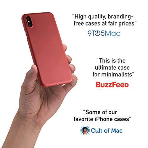 Thin iPhone Xs Max Case, Thinnest Cover Ultra Slim Minimal - for Apple iPhone Xs Max (2018) - totallee (Red) 6