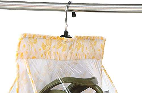 Pink pari 6 Pocket Large Clear Purse Handbag Hanging Storage Bag Organizer Closet Tidy Closet Organizer Wardrobe Rack Hangers Holder for Fashion Handbag Purse 4