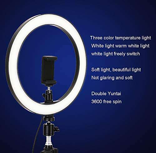55W 5500K Dimmable Camera Photo Video Lighting Kit, 10inch LED Ring Light, 160cm Light Stand for Smartphone YouTube Self-Portrait Video Shooting 5