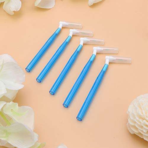 HEALLILY 35Pcs L Shape Interdental Brush Angle Teeth Brush Tooth Gap Cleaning Brush Dental Oral Care Tool for Office Home 6