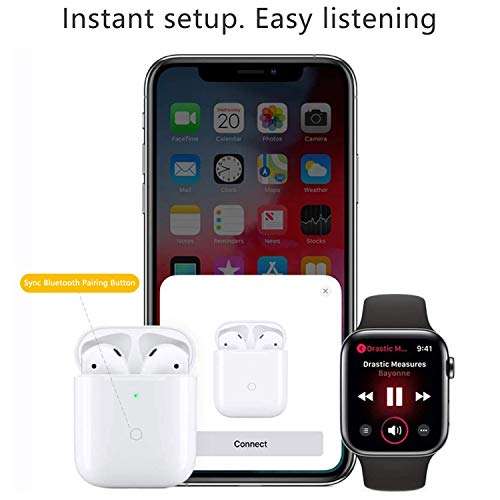Charging Case Compatible with Airpod 1 & Airpod 2,with Sync Bluetooth Pairing Button,Charging Case Only(White) 3