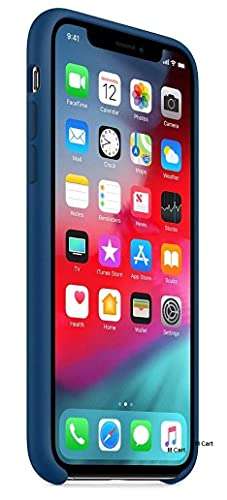 Grab N Go Liquid Silicone Soft Back Cover Case with Inner Velvety-Soft Lining for iPhone X/XS (Ocean Blue) 4