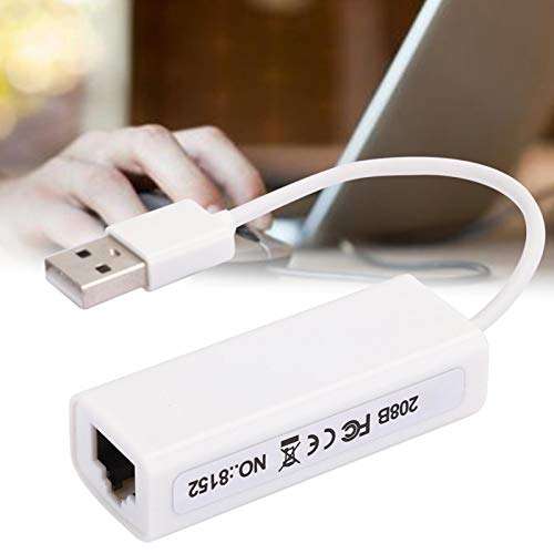 USB to Ethernet Adapter,Computer Network Card USB2.0 Ethernet Adapter RJ45 White ABS RTL8152B Chip Computer External Network Card 3