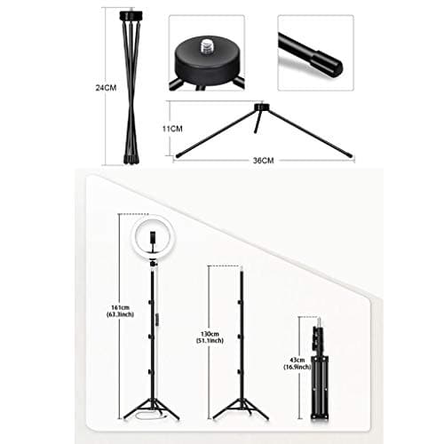 QAZWC-A1 10 RGB Ring Light with Stand,15 Colors Selfie Beauty Ring Light with Tripod Stand/Phone Holder/Wireless Remote Dimmable for Makeup, YouTube 6