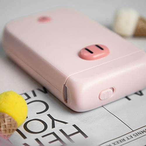 URESHIIEN Label Maker Portable Bluetooth Wireless Label Printer with 1 Roll Adhesive Label Thermal Paper Name Price Expiration Date Sticker Tag Printer for Home Office and Store Organization (Pink) 4