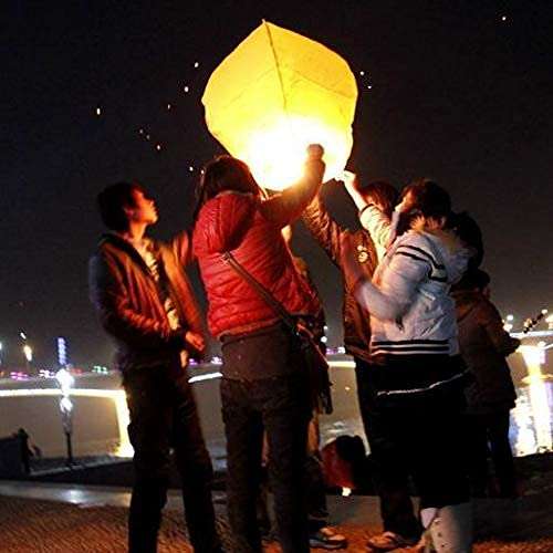 STYLISTY IND Paper Sky Lantern Lamp Light Hot Air Balloon for Special Occasions Flying Sky Light Lantern for Diwali Birthday Christmas(Multi Colour) - Pack of 10 Air Hot Balloon 4