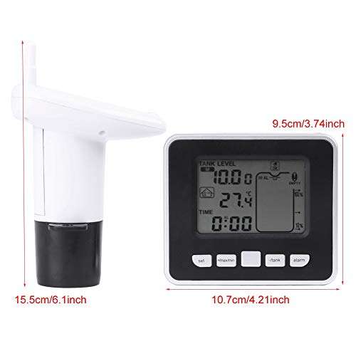 ROSEBEAR 433MHZ Ultrasonic Water Tank Liquid Depth Level Meter Sensor with Temperature Display for -40~60Γ?? 4