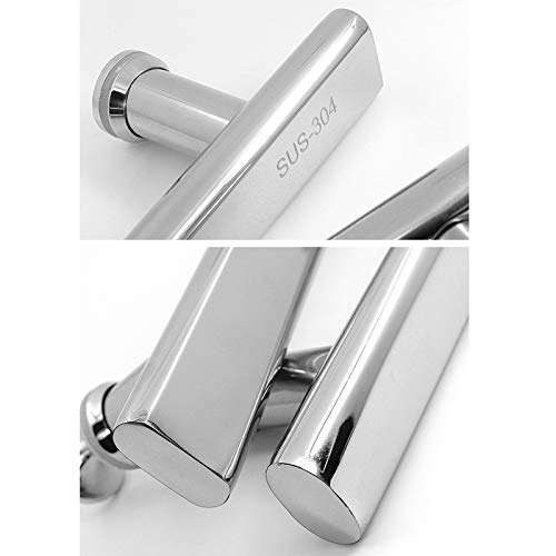 CFYP Shower Door Handle, Silver Stainless Steel Flat Tube Handle European Style Square Tube Retro Glass Door Handle (Size : Hole spacing 145mm) 4