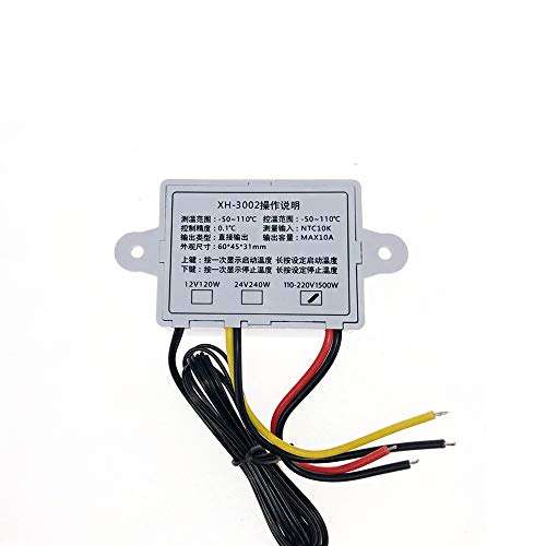Davitu Module Board Test & Measuring Module - XH-3002 12V 24V 110V 220V Professional W3002 Digital LED Temperature Controller 10A Thermostat Regulator - (Voltage: 110V~220V) 4