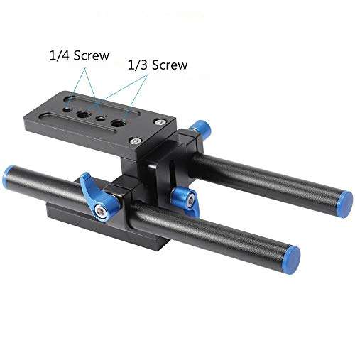 guizhoujiufu Camera Accessories Professional Aluminum Alloy 15mm Rail Rod Camera Track Slider Bracket with 1/4 Screw for DSLR Follow Focus Rig 4