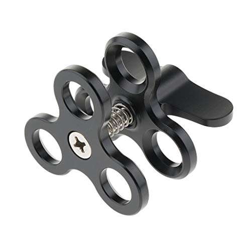 D DOLITY 1Inch Standard Ball Clamp with Cut Outs for The 1inch Ball Underwater Light Arm System Black 6