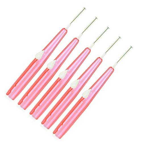 EXCEART 60PCS Interdental Brush Toothpick Tooth Flossing Head Oral Dental Brush Tooth Cleaning Tool For Adult Kids (Pink) 6
