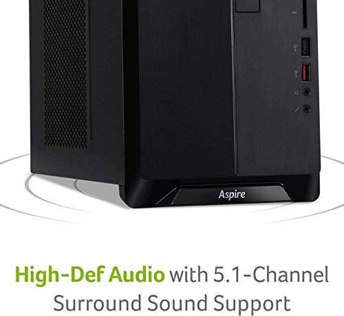2020 Acer Aspire TC-885 Newest Desktop, 9th Gen Intel Core i5-9400 Upto 4.1GHz,DVD, 16GB DDR4, 512GB SSD + 1TB HDD, 802.11AC, USB 3.1 Type C, Windows 10 Home,Black w/Rock eDigital Accessories 6