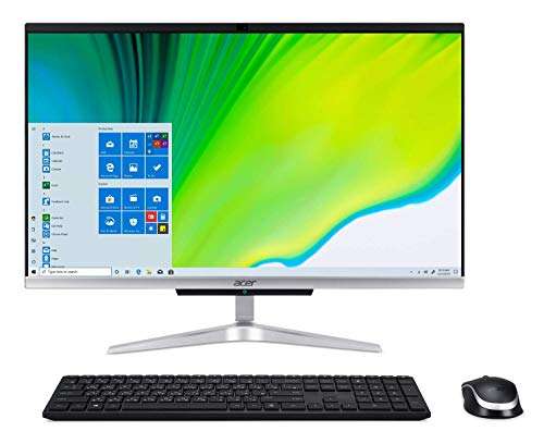 Acer Aspire C24-963-UA91 AIO Desktop, 23.8 Full HD Display, 10th Gen Intel Core i3-1005G1, 8GB DDR4, 512GB NVMe M.2 SSD, 802.11ac Wi-Fi 5, Wireless Keyboard and Mouse, Windows 10 Home (Renewed) 2