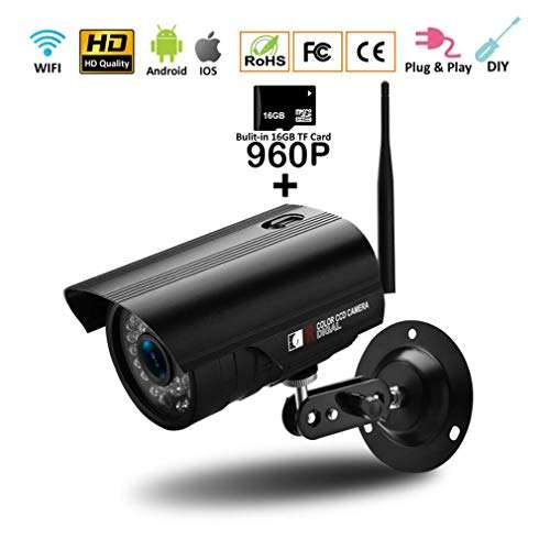 960P Wireless Camera WiFi IP Indoor Camera with Night Vision Motion Detection Two-Way Audio Home Security Surveillance Zoom Monitor,960P+130W+16GB 2
