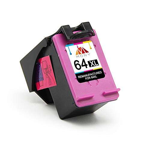 Mony Remanufactured Ink Cartridges Replacement for HP 64 XL 64XL Used in HP Envy Photo 7155 7858 7855 7158 7164 6255 6252 6258 Envy 5524 Tango Ink XInkjet Printers (1*Black, 1*Tri-Color 2-Pack) 5