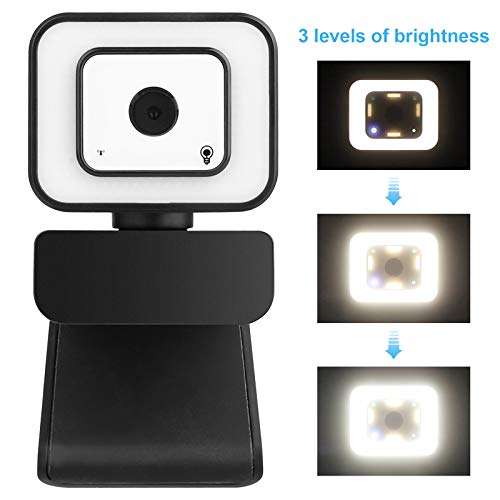 PovKeever 1080P HD Full HD Video Webcam with Three-speedtouch Switch, Streaming USB Desktop PC Webcam Web Camera with Built-in Microphone for Laptop PC 3