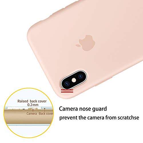 icmou X/Xs Silicone Case Compatible with iPhone Xs Silicone Cases Rubber Shockproof Cover for iPhone Xs 5.8 inch (Pink Sand) 3