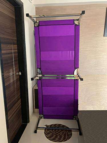 Gitesh Cloth and Stainless Steel Frame Folding Bed Cot for Camping Picnic Home and Outdoor for Seating with Sleeping(Set of 1 pcs) 6