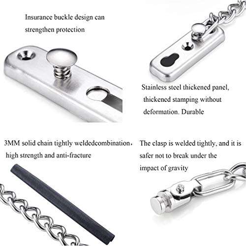 ZHAOTARPS Door Chains, BYDNBY Stainless Steel Anti-Theft Chain Chain Home Hotel Hotel Anti-Theft Buckle Safety Chain Door Buckle (Color : A) 4