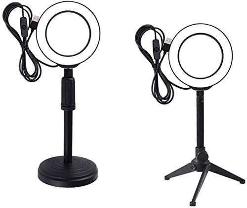 Hayfive Flashes Ring Light 12CM Video Light Dimmable LED Selfie Ring Lights USB Ring Lamp Photography Video Lights with Tripod Stand (Color : Ring LED Light) Ringlight Flashes (Color : 02) 3