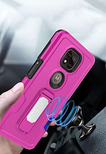 Ranyi Moto G Power 2021 Case, Full Body Protection Rugged Holster Armor Case with [Belt Swivel Clip] [Built-in Kickstand] [Credit Card Holder] Case for Motorola Moto G Power (2021) 6.6 -hot Pink 5