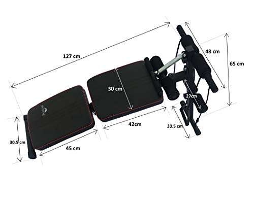 DOLPHY Decline Foldable Sit Up Bench for Abs Exercises Home Gym (Standard, Red and Black), 150 KG capacity weight 4