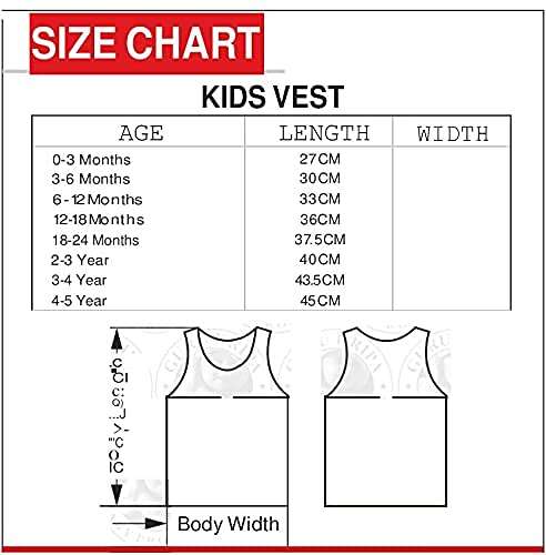 GURU KRIPA BABY PRODUCTS Baby Cotton Printed Innerwear for Toddlers Kids Baniyan Scoop Neck Sando Unisex Sleeveless Vest Regular Fit for Boys and Girls Baby Vest 12-18 Months Pack of 3 White 6