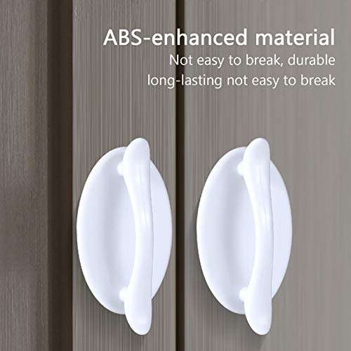 LIFON Simple Handle Paste Type,4 Piece White Sticky Door Handle, Door and Window Cabinet Drawer Wardrobe Door Door Handle,Black 3