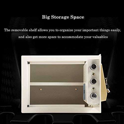 YIBOKANG Digital Keypad Safe Box,Security Safes Cabinet Steel Strongbox for Home Office Cash Money Passports,2 Manual Override Keys,Gold for Home/Office (Color : B) 3