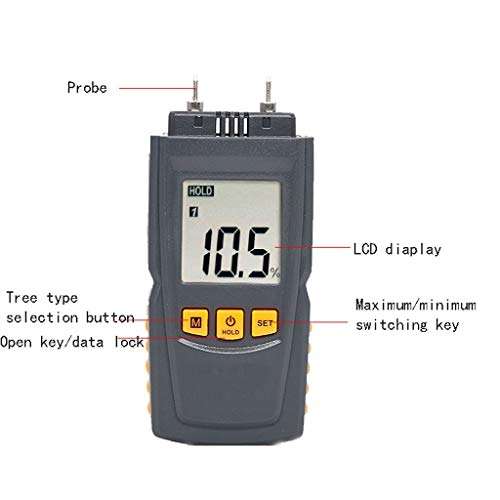 Wood Moisture Detector?portable Tester, HD Digital LCD Display ?, Detects Meter Building Material Humidity For Carpenters, Building Inspection, Flooring. 4