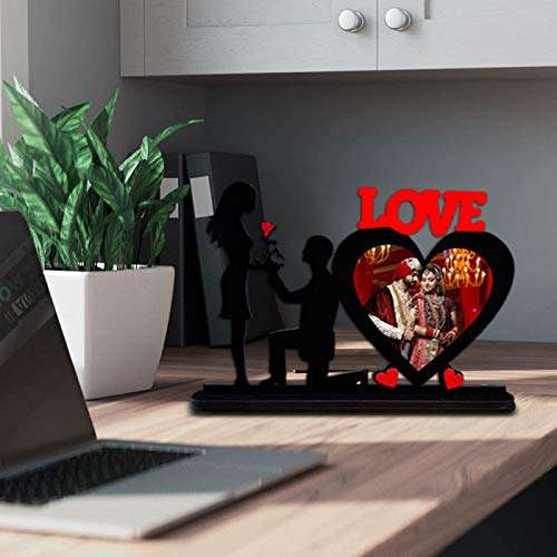 MUKESH HANDICRAFTS Love You Personalized/Personalise Wooden Photo Frame for All Occasions (Multicolour, 12x8 Inches) 3