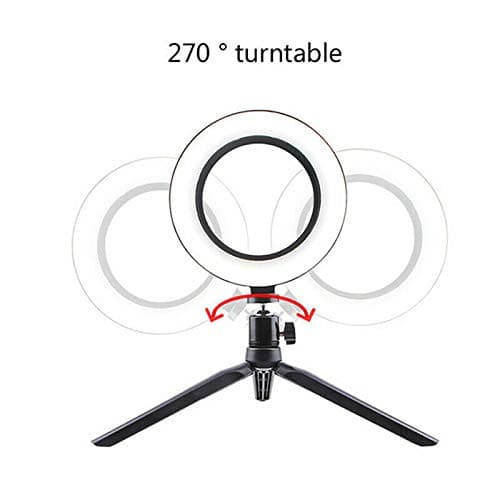 Huaze 10 Selfie Ring Light with Tripod Stand & Cell Phone Holder for Live Stream/Makeup, Mini Led Camera Ringlight for YouTube Video/Photography 3
