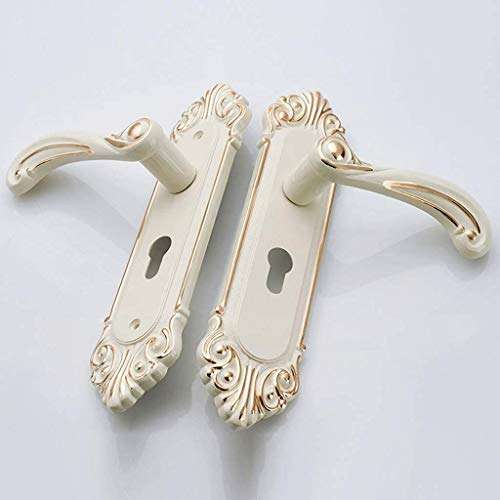 FSGHJJKN Privacy Lever Door Handle Easy to Open Locking Lever [for Bedroom or Bathroom] Reversible Waterproof and Durable. (Color : White) 5