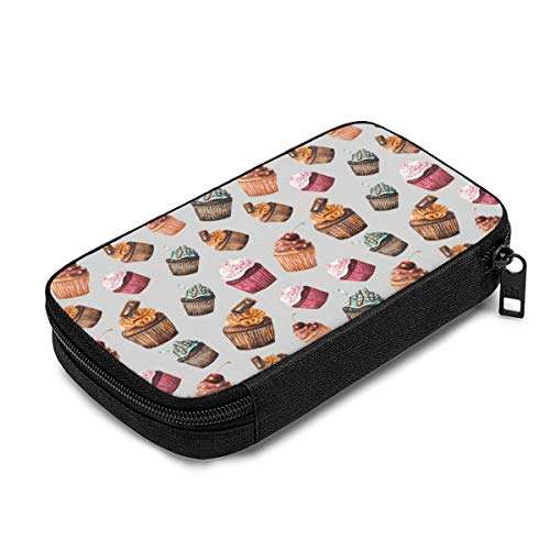Electronic Organizer Watercolor Cupcakes Cute Travel Universal Cable Organizer Electronics Accessories Cases Gadgets Bag Cord Storage Bag for Cable, Charger, Phone, USB, SD Card 3