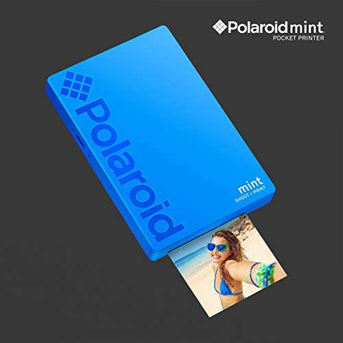 Zink Polaroid Mint Pocket Printer W/ Zink Zero Ink Technology & Built-In Bluetooth for Android & iOS Devices - Blue 3
