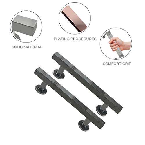 LHL-DD Door Handle, Handle Home Glass Doors Handles Barn Door Alloy Hotel Push Pull Stainless Steel Handle Push Hardware Handles 30cm(11.8in) 4
