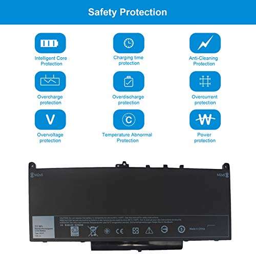 55WH J60J5 E7470 E7270 Laptop Battery Compatible with Dell Latitude E7270 7270 P26S001 E7470 7470 P61G001 Notebook R1V85 MC34Y 242WD PDNM2 GG4FM WYWJ2 1W2Y2 451-BBSX 451-BBSY 451-BBSU 4
