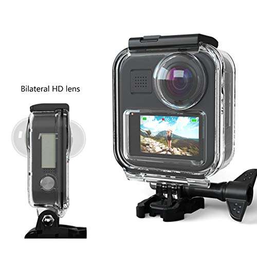 XISAOK Waterproof Case Shell Protective Cover Tempered Glass Film Protector Anti-Fog Sheet for GoPro Max 360 Panoramic Camera Accessories Waterproof Case 3# 4